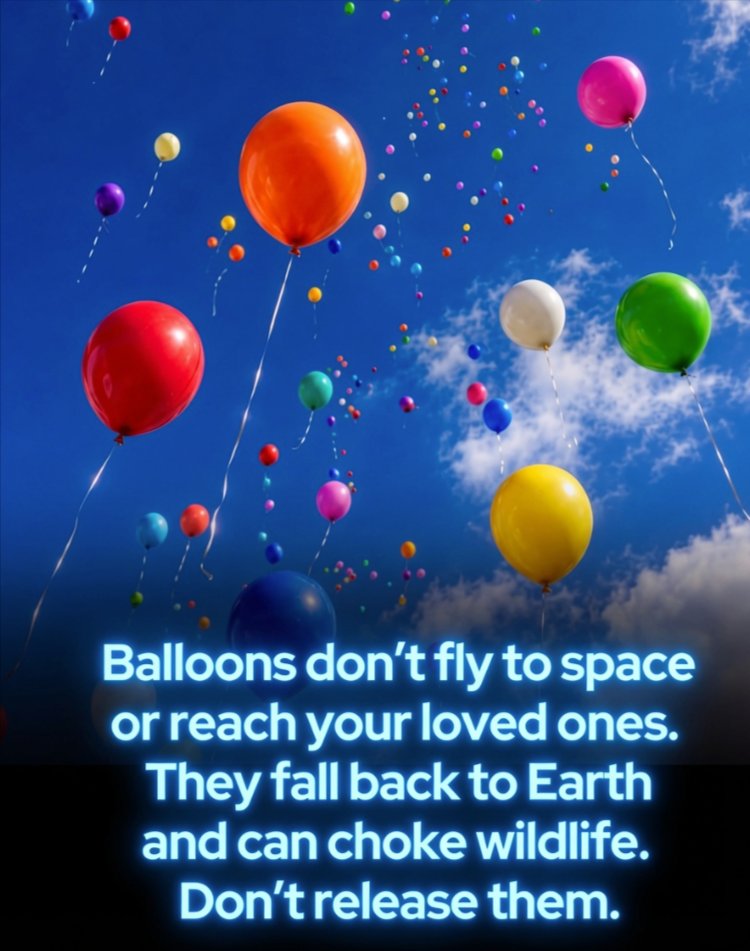 Rainmaker1973's tweet photo. Every balloon released into the sky eventually returns to Earth. What begins as a celebratory gesture becomes a deadly threat to wildlife. Stop the practice.

Floating tributes are often intended to mark personal milestones, such as a wedding or graduation, or to announce something notable, such as a gender reveal. In time the balloons deflate or burst. They scatter hazardous fragments across forests, rivers, and oceans.

Marine and land animals frequently mistake this colorful debris for food, with devastating results. A landmark study of 1,733 seabirds found that balloons are the single most lethal type of debris they swallow. Because the soft, rubbery material easily contorts and blocks the gut, balloon fragments are 32 times more likely to kill a seabird than hard plastic debris such as straws or toy pieces.

Beyond ingestion, the ribbons and strings attached to balloons create immediate danger. They wrap around wings, beaks, and legs, trapping animals and causing them to starve. Even balloons marketed as biodegradable latex can remain intact for months in freshwater and saltwater. Metallic foil balloons last indefinitely and can cause utility blackouts and fires if they contact power lines.

Fortunately, celebrating and honoring loved ones does not require leaving a toxic trail. Safer, sustainable alternatives exist. Planting native wildflower gardens, blowing bubbles, or lighting reusable candles allow communities to mark meaningful moments while protecting local ecosystems.

[source: Roman, L., Hardesty, B. D., Hindell, M. A., & Wilcox, C. (2019). A quantitative analysis of mortality in seabirds ingesting marine debris. Scientific Reports, 9(1), 3209]