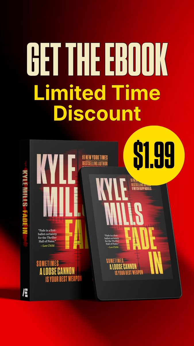 KyleMillsAuthor's tweet photo. BOOK DEAL 🔥 BOOK DEAL 🔥 BOOK DEAL

In celebration of the FADE IN paperback today, there's a deep discount on the ebook. Get it while it's hot!

https://t.co/FdpiBAOWbM https://t.co/N0iW5Ga5rX