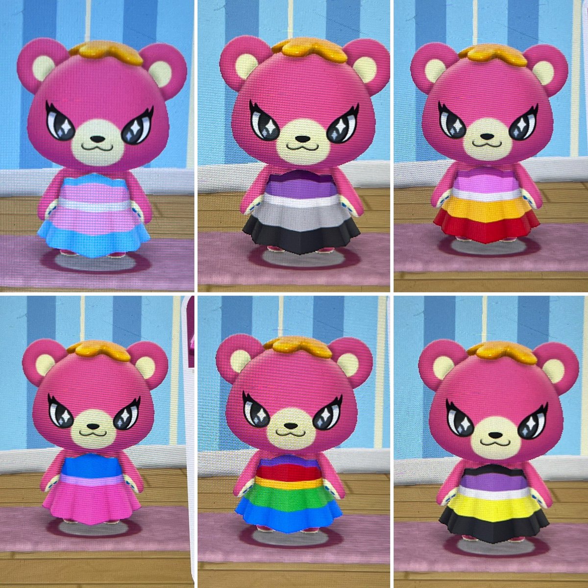 KUMIBUNNi's tweet photo. playing Hello Kitty Island Adventure and changing the colors of the rainbow clothes from the event in June and look!!!! 🏳️‍🌈🏳️‍⚧️ #HKIA https://t.co/sEWZjNs4AK