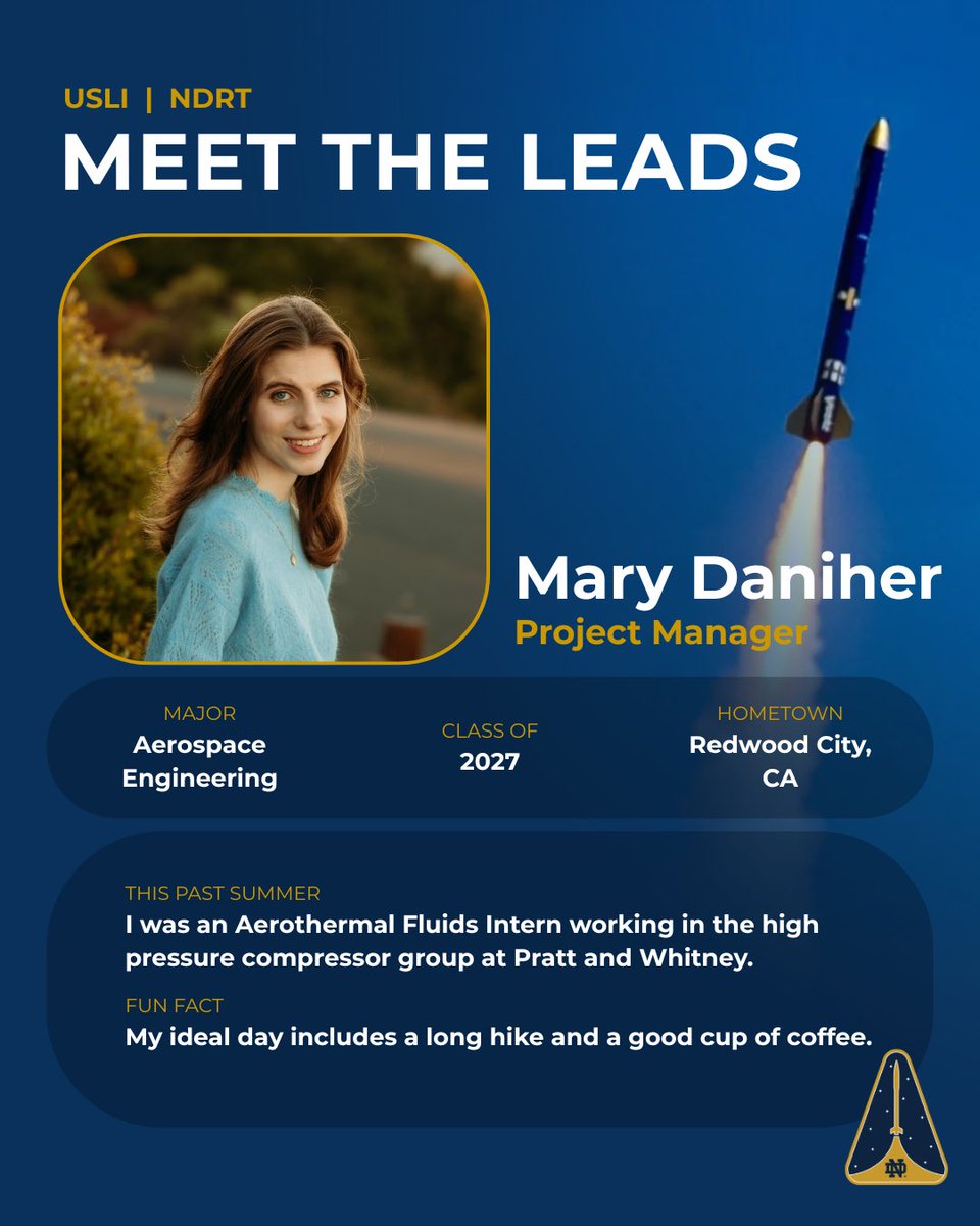 NDRocketry's tweet photo. Meet the leads! 

As we gear up for another year of the NASA USLI competition, we want to introduce the USLI leadership for the upcoming season. Swipe to get to know a little more about the team! https://t.co/hEkhEiru0x