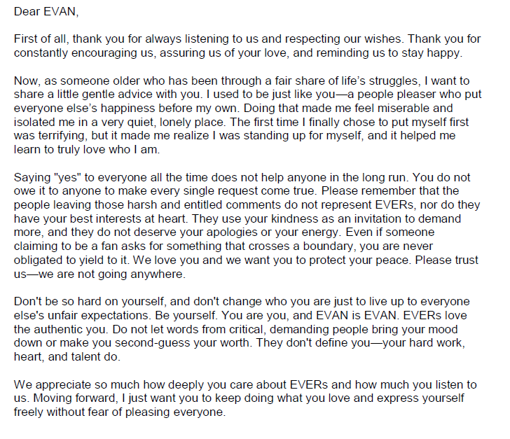 MilevskaAni's tweet photo. @h_evva_n please read this. A little advice from an EVER.

EVERs read it as well and if you agree with me, help me spread it.

#EVAN #HEESEUNG https://t.co/ypagTWlaTX