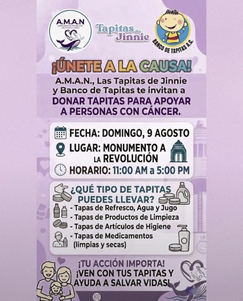 Armymxaccion's tweet photo. 🚨 Cuenta regresiva: ¡6 días! Todavía estás a tiempo de reunir tapitas con tu familia, amigos o en el trabajo. Cada una suma. 
#México #CDMX #MonumentoalaRevolución
@bancodetapitas @tapitasdejinnie https://t.co/bFHkREYVbw