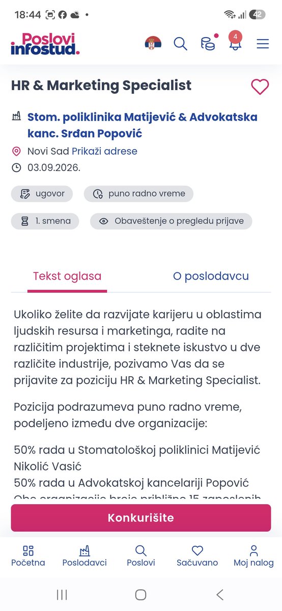 h_athor's tweet photo. Jao ljudi kakav oglas, dosetile se dve firme da uzjašu jednu (najverovatnije žensku) osobu na dve različite pozicije koja treba da se bavi i ugovorima, rešenjima, regrutacijom, snimanjem skečeva, montažom, fotošopom i još vele nudimo PREUZIMANJE ODGOVORNOSTI https://t.co/Y9QUuszCy2