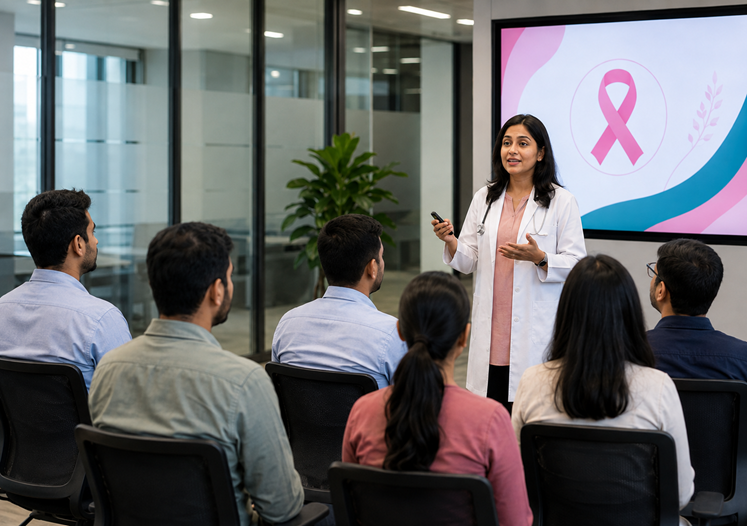 INDIACSR's tweet photo. 🎗️ Awareness is the first step toward prevention.

#Ebix India organized a Cervical Cancer Awareness Programme.
🔗 https://t.co/YjsuGlLOZ8

#EbixIndia #CSR #CervicalCancer #WomenHealth #IndiaCSR https://t.co/T6n2QbtvD0