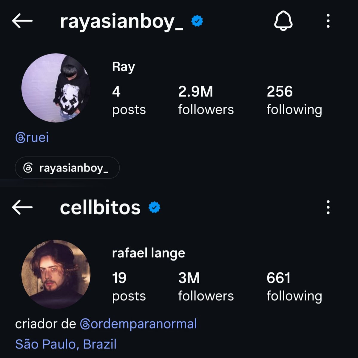 tyqxf7_'s tweet photo. no shade the way these cellbit fans saying dude is the kai cenat of brazil and is bigger than ray but when you check the stats... and ray gain all this in 2 years and not even consistent.  the other guy been doing this for 12 years or more 😭 ngl ill be mad too lmao https://t.co/GwvYq8OFdE