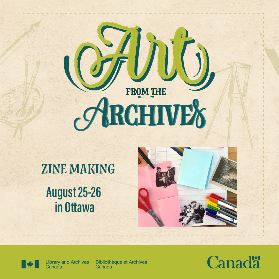LibraryArchives's tweet photo. Celebrate Pride Season with us on August 25 and 26 in Canada’s capital! Join our team for an Art from the Archives workshop and learn how to create a zine. Space is limited, so reserve your spot today: https://t.co/XrxWHTq0aI https://t.co/yUksL7P7Oq