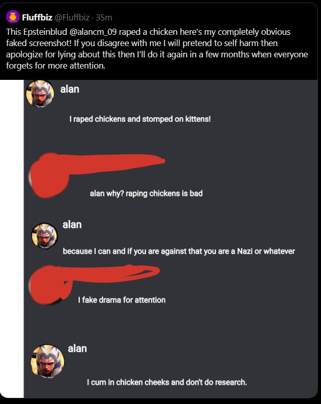alancm_09's tweet photo. @P4rasociall honestly yeah sounds about right considering what he tried doing as "satire" yesterday https://t.co/L3CuagrBog