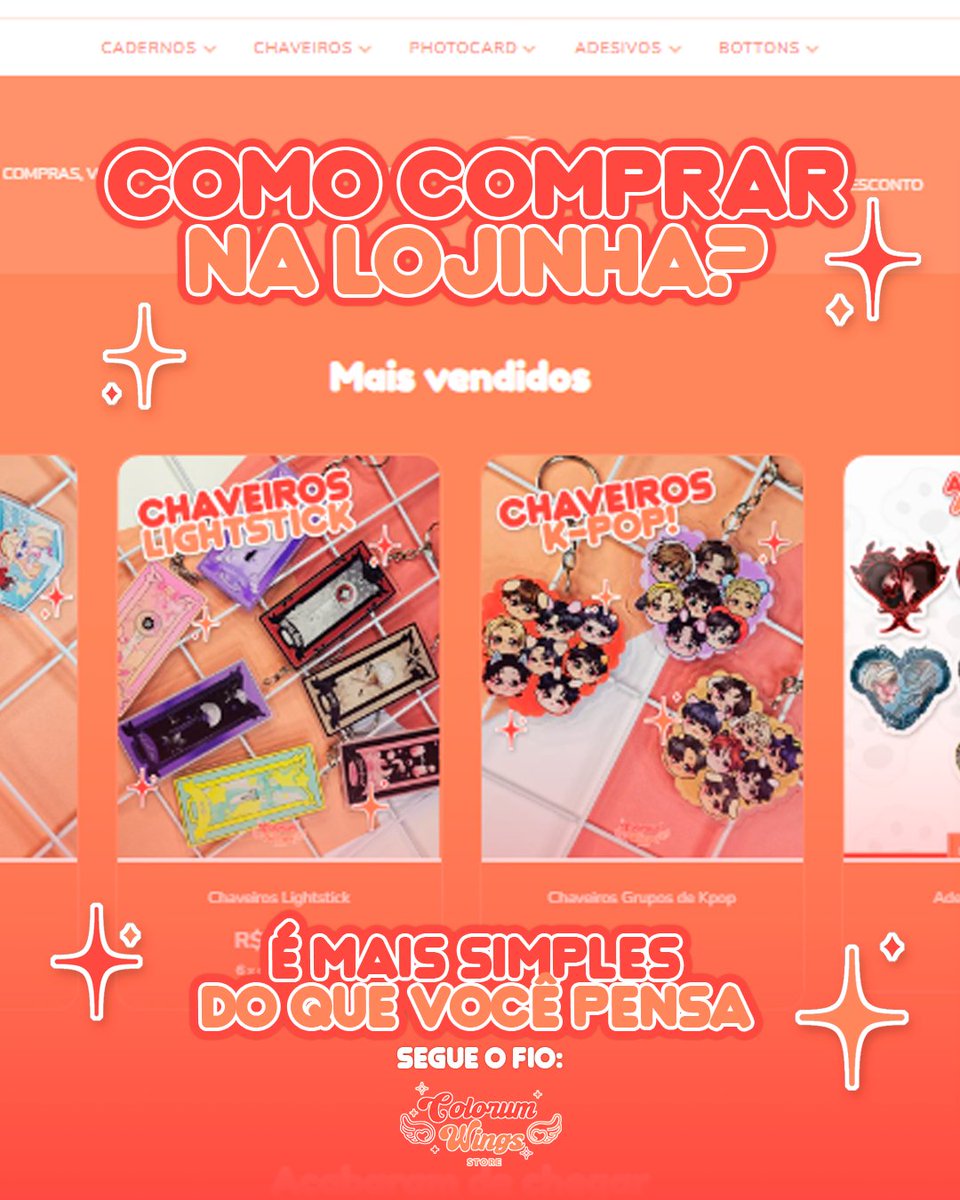 colorumwings's tweet photo. ✨| Tem vontade de comprar com a gente, mas não sabe como? Segue o tutorial do nosso site ou da Shopee! https://t.co/bpu65s63kL