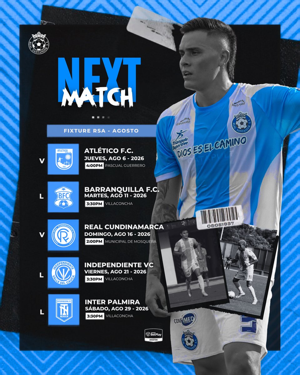 RealsantanderSA's tweet photo. Cada fecha es una nueva oportunidad para luchar por este escudo 🙌🏼

Aquí está nuestra programación de agosto 📆 
Agéndate, acompáñanos de local 🏟️ y sigue de cerca cada partido de visita ��

¡Nos vemos en la tribuna! 🔥

#UnSueñoReal
🩵🤍⚽️ https://t.co/XFgzOSq1yj