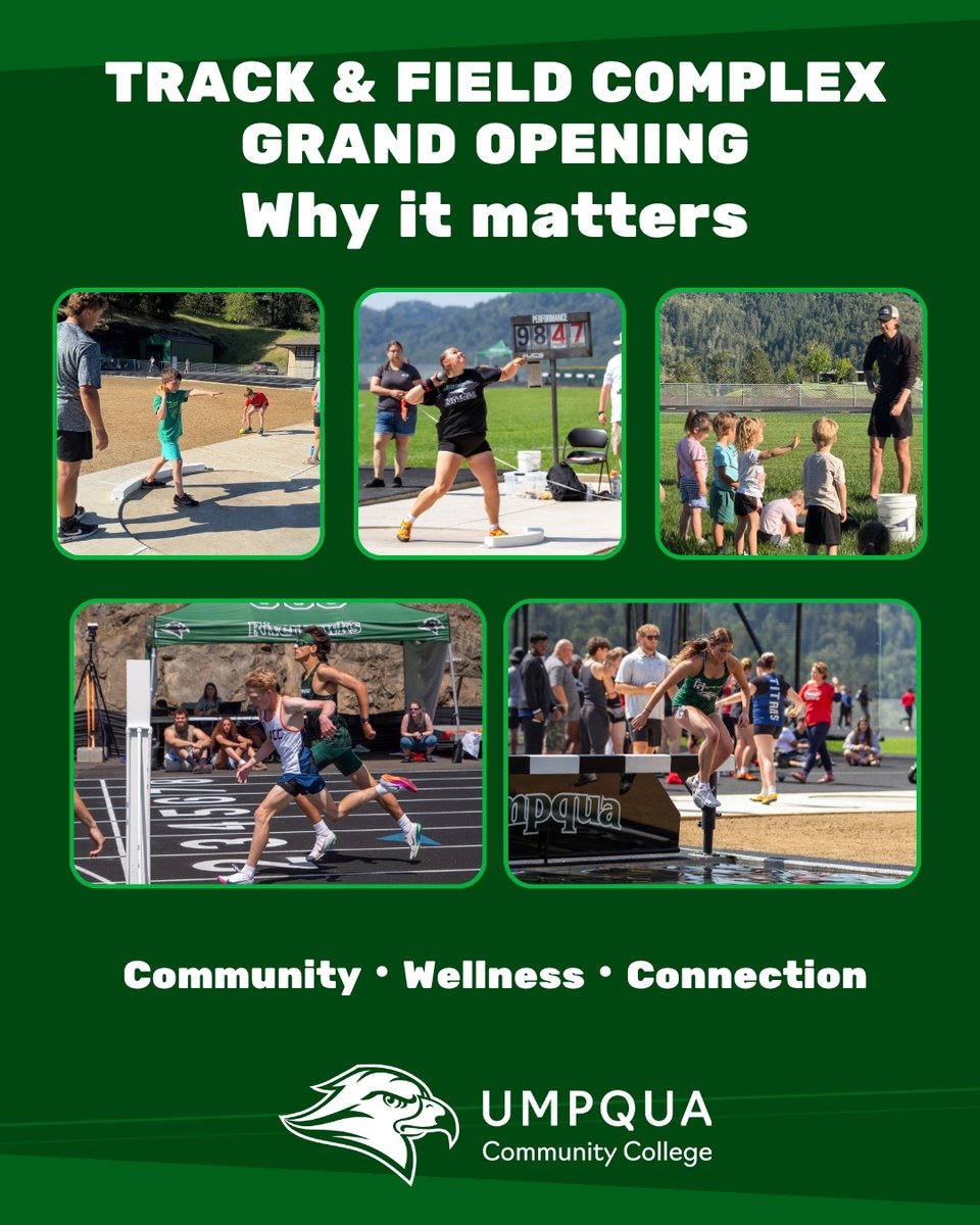 umpquacc's tweet photo. Our new track creates opportunities for training, competition, teamwork, community engagement, and memories that will last for years to come.

🎉Join us August 29th from 8–11 a.m. as we celebrate this exciting new chapter!🎉

https://t.co/OxlOpPAMpl https://t.co/D6JXA11Tiu