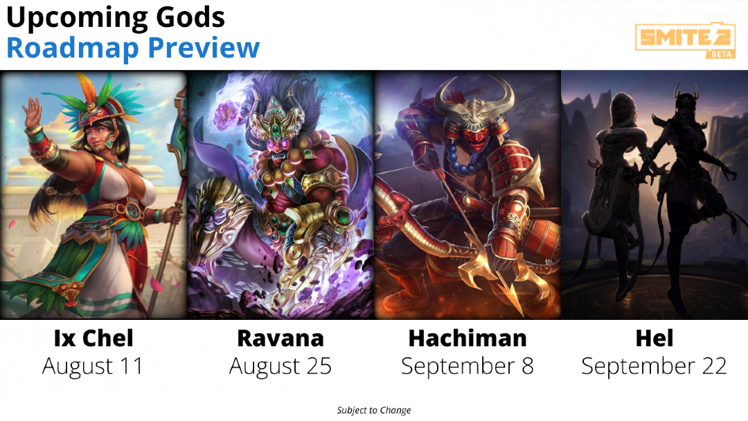 SMITEGame's tweet photo. Miss the roadmap? Check out the next four Gods coming to SMITE 2! https://t.co/sJ00M7ERJm
