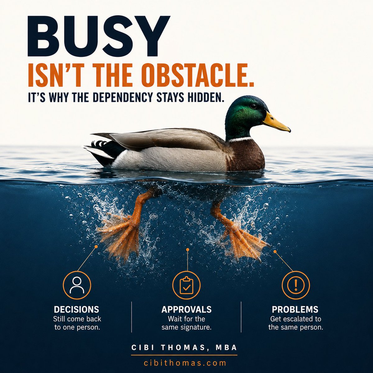 CibiThomas_X's tweet photo. Busy isn't the obstacle.

It's often the reason the dependency stays hidden.

When every important decision still comes back to you, the business keeps moving.

So nobody notices the pattern until they stop long enough to look. https://t.co/zcTTTJ8T1i