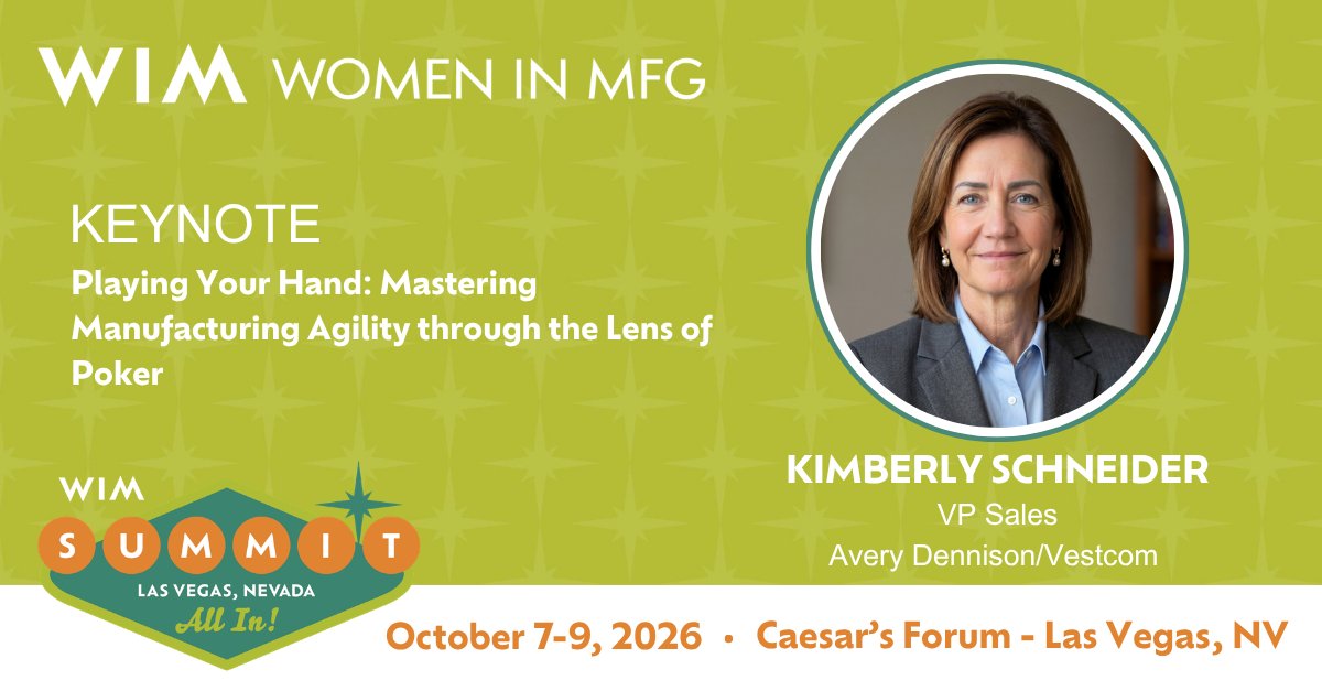WomeninMFG's tweet photo. Why Go ALL IN on WIM SUMMIT?
Because great leaders know how to adapt when the stakes are high.
If you can't join us in Las Vegas, attend virtually and experience the same valuable sessions from wherever you are.
Register: https://t.co/vol8uaTB43
#WIMSUMMIT #WomeninMFG https://t.co/JZdVpme9G9