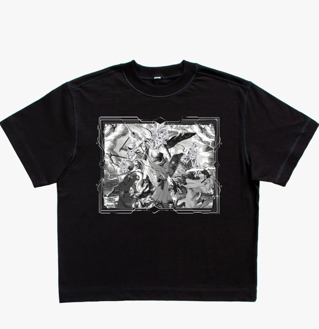 thembocaspian's tweet photo. Howdy yall🖤 this is my 4th year entering the rawpaw annually design challenge. Its available for pre order 8/4/26-9/21/26. 
Available in two cuts and sizes from xs-5xl. 
Check it out! 👇🏽
https://t.co/AoOzwj9waX https://t.co/7xYxYt70rV
