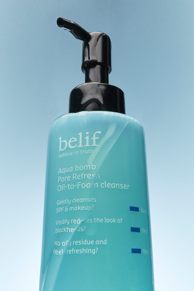 belifusa's tweet photo. A new way to double cleanse 🫧

Aqua Bomb Pore Refresh is a gentle, pH balanced formula with hyaluronic acid, squalene and centella asiatica extract

It transforms from oil-to-foam to help dissolve SPF and makeup while gently and deeply cleansing pores

Only at @ultabeauty https://t.co/AkDonrNB7n