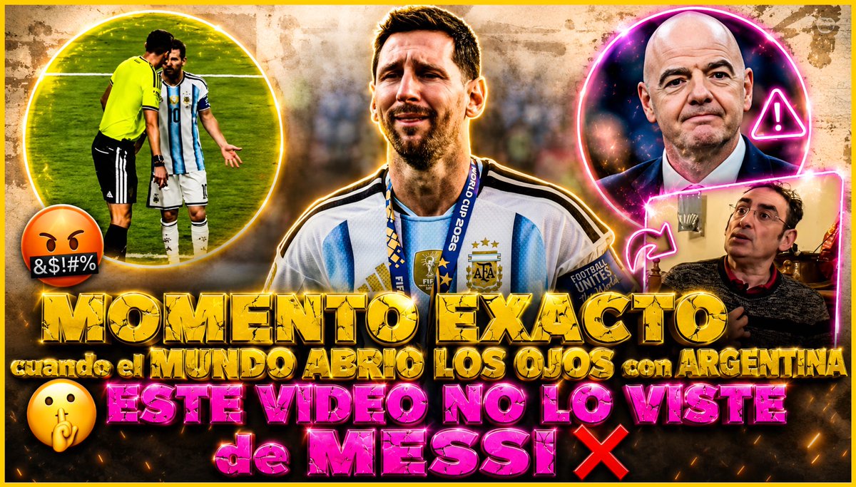 arielipillo's tweet photo. 🤬 El VIDEO de MESSI que NADIE MOSTRÓ 🤫 El DÍA EXACTO en que el MUNDO ABRIÓ los OJOS con ARGENTINA ❌

👉 https://t.co/r5E3EluZ9V https://t.co/Go89Y1K8H3
