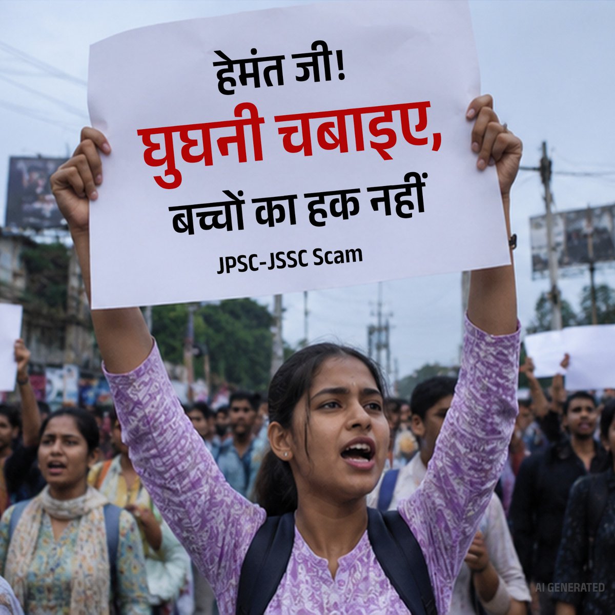 BJP4Jharkhand's tweet photo. JPSC-JSSC में लूट-खसोट मचाने वाले महाभ्रष्ट सीएम @HemantSorenJMM से युवाओं की अपील...
#HemantMustResign https://t.co/593LHscSxm
