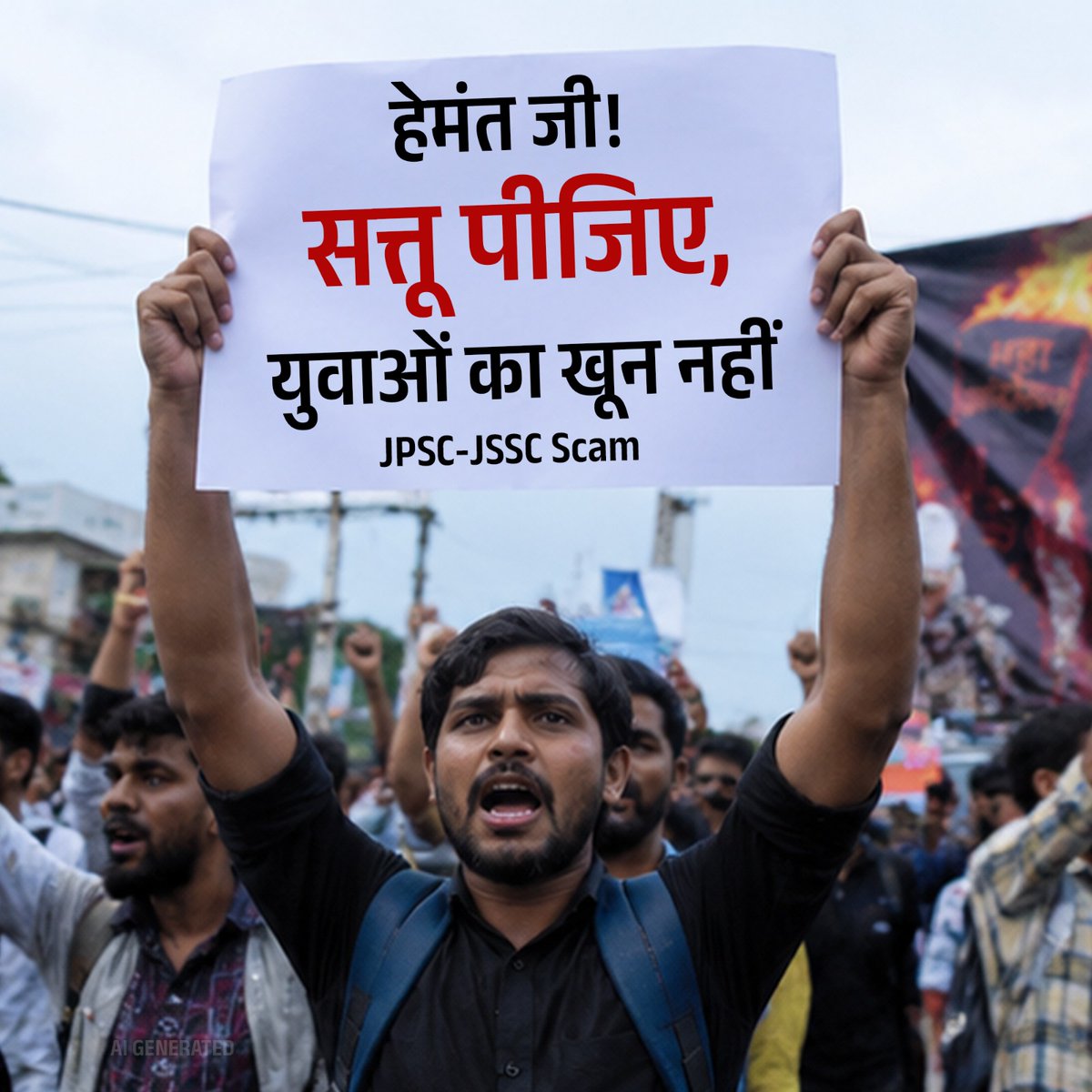 BJP4Jharkhand's tweet photo. JPSC-JSSC में लूट-खसोट मचाने वाले महाभ्रष्ट सीएम @HemantSorenJMM से युवाओं की अपील...
#HemantMustResign https://t.co/593LHscSxm
