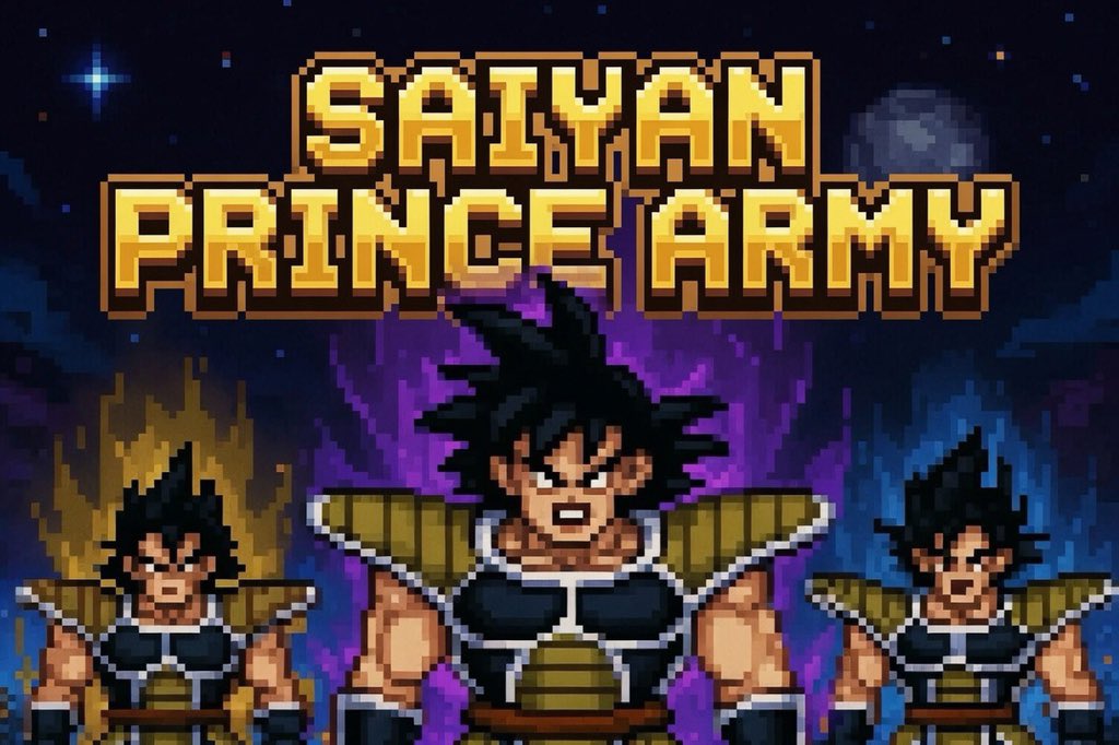 empireofweb02's tweet photo. @Saiyan_C_Prince SAIYAN PRINCE ARMY is a new Web3 community built around strength, loyalty, and unity. Inspired by the legendary Saiyan spirit, the project brings together holders who move as one force.
The pixel art captures the essence of the army — a powerful prince leading his warriors with pride and determination. This is more than a name. It is a movement for those who refuse to stand alone.
Join the ranks, support the vision, and grow with the army. The formation has begun.

Tg: https://t.co/z9UjS1eNDo