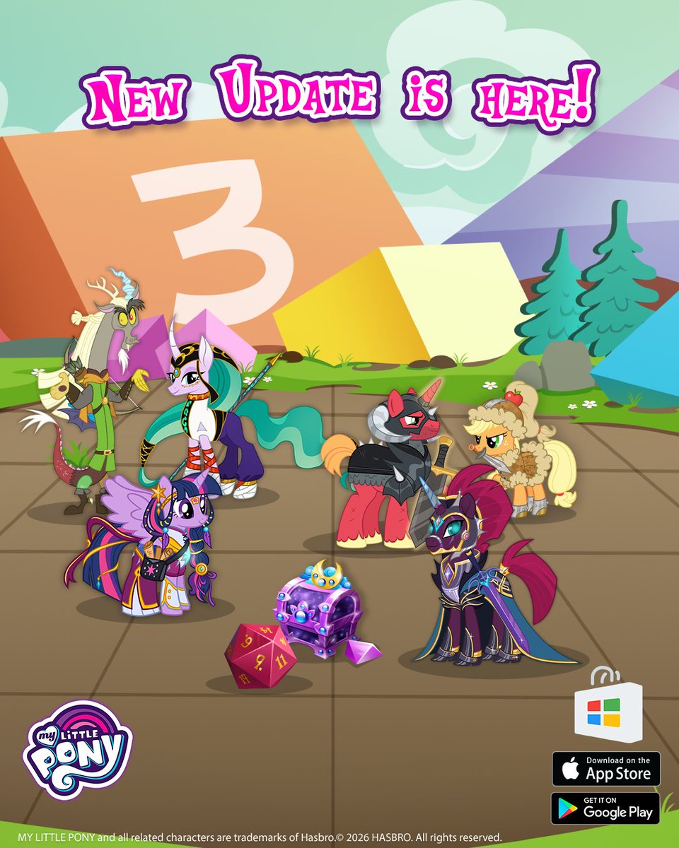 gameloft's tweet photo. Hey everyone! 🦄

#MyLittlePonyGame has just released a new update!🎉 Check it out!

🔗Download the game here: https://t.co/gH7juxjQmI https://t.co/Rvb0fzKdmW