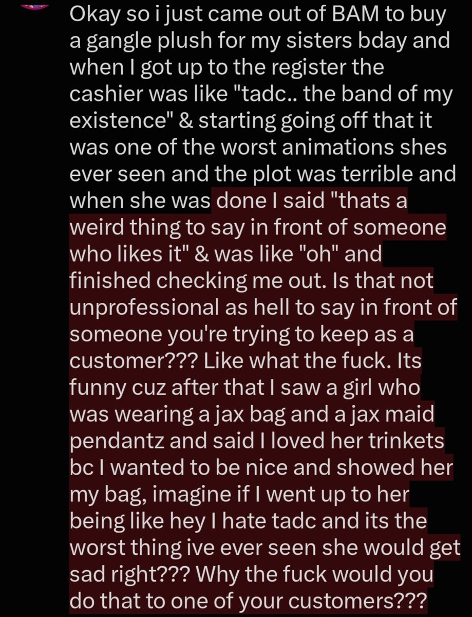 rumirassapphic's tweet photo. Rude encounter I had with a cashier... is this not a crazy thing to say or am I alone in this??? It made me so upset. Literally ruined my whole day. https://t.co/poUErHpvgh