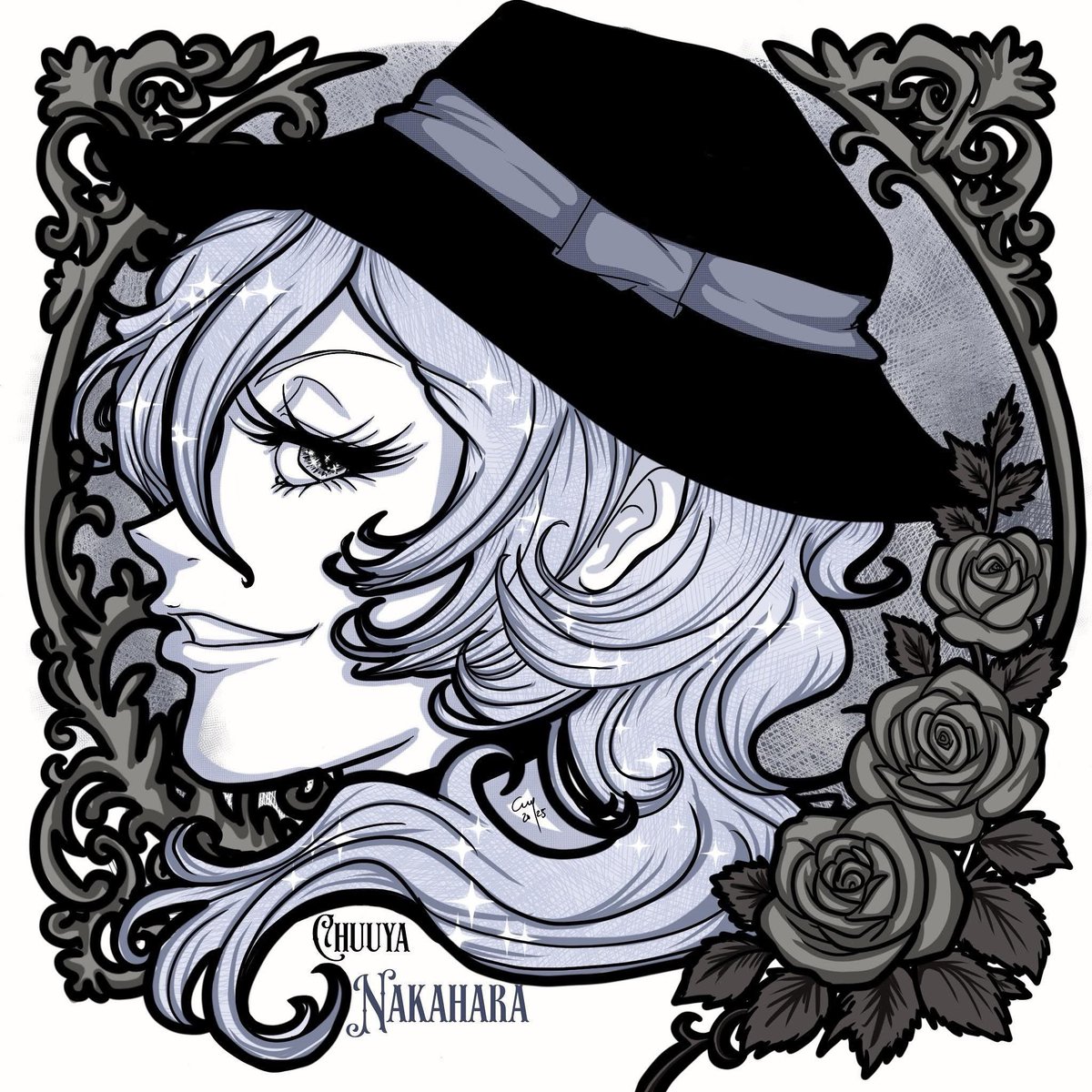 Kaysa21's tweet photo. You don’t understand how much I need this xD 70’s style shoujo Chuuya gave me 10 more years of life. 
I even drew him (with his matching Dazai). I hope I can get a copy of this book! https://t.co/ziz8aIPUvm