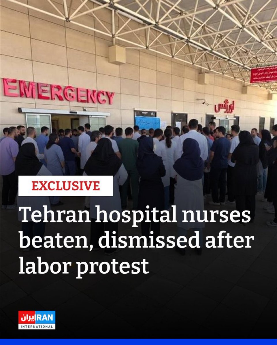 BehdinEran's tweet photo. The very same nurses that were there during Covid and bomb threats under the Iran-Iraq war are underpaid and abused by the Islamic regime. 

The levels of dystopian is unfathomable. https://t.co/mVaPEbUlIo