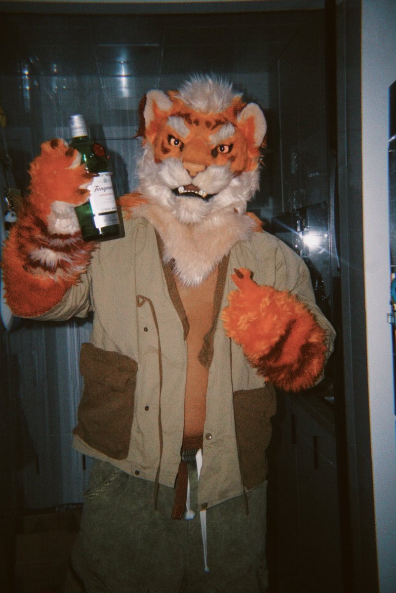 TigerHRMS's tweet photo. 虎虎喝酒，虎虎喝醉 #furry #fursuit https://t.co/G47zOVgiEV