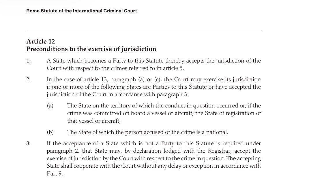 tomdannenbaum's tweet photo. There is a direct connection between this &amp; Rubio’s attack on the ICC:

- Many countries in the region are States Parties to the ICC

- The ICC has jurisdiction over war crimes, crimes against humanity, and genocide when perpetrated on State Party territory (article 12(2)(a)) https://t.co/hYlcjFEmjE