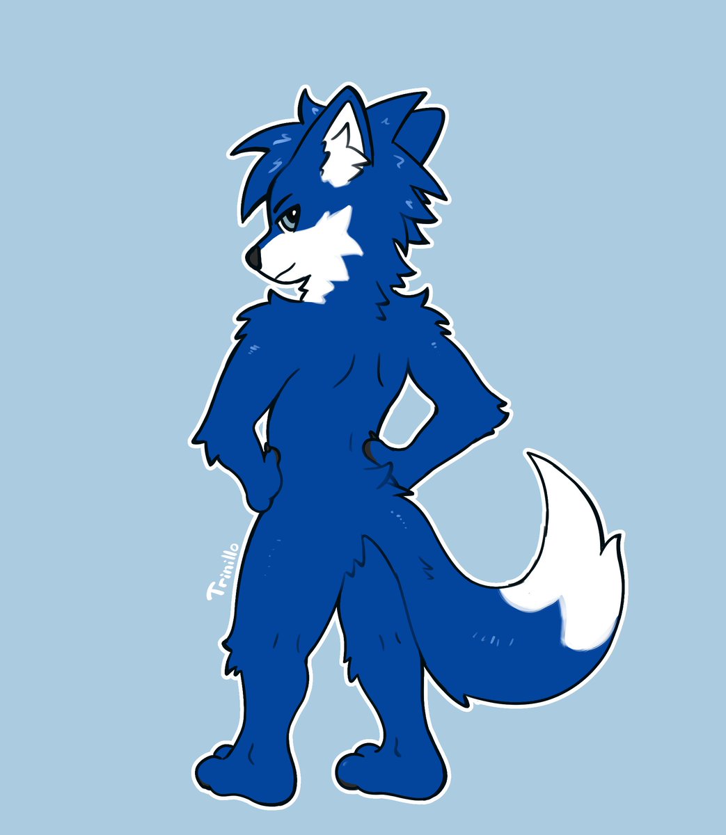 Funny blue fox If you want the same art, write in the comments, I