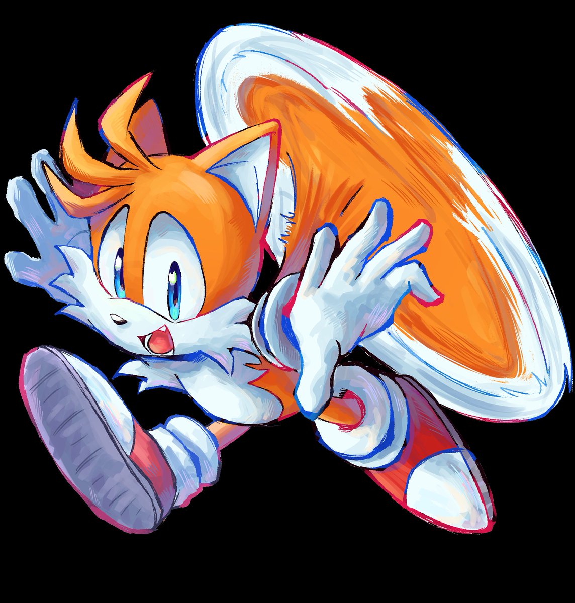 Kirbishii's tweet photo. I got to draw Tails RAAAAH https://t.co/1SDMPRNjK0