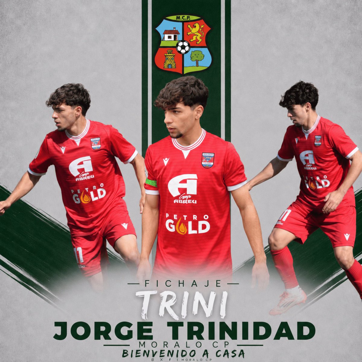 MORALO_CP's tweet photo. OFICIAL ✍️ | JORGE TRINIDAD

Jorge Trinidad Motino, ‘Trini’ (Cáceres, 2006), se convierte en nuevo jugador del Moralo CP. 💚🤍

Mediocentro formado durante 15 años en el CD Diocesano, club en el que la pasada temporada disputó 34 partidos, llega a Navalmoral para aportar juventud, trabajo y calidad a nuestra medular.

Una nueva etapa para un futbolista con toda una trayectoria por delante.

¡Bienvenido a casa, Trini! 🏡⚽️
