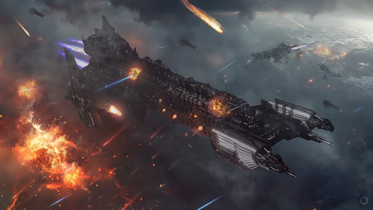 Vetuste_HX's tweet photo. Well I saw tre previous spaceship publication was appreciated, so, lets's enjoy some Warhammer 40K spaceship again! With various classes. But still Big Ones.
For HIS Glory!! https://t.co/EoGWXgQMRS