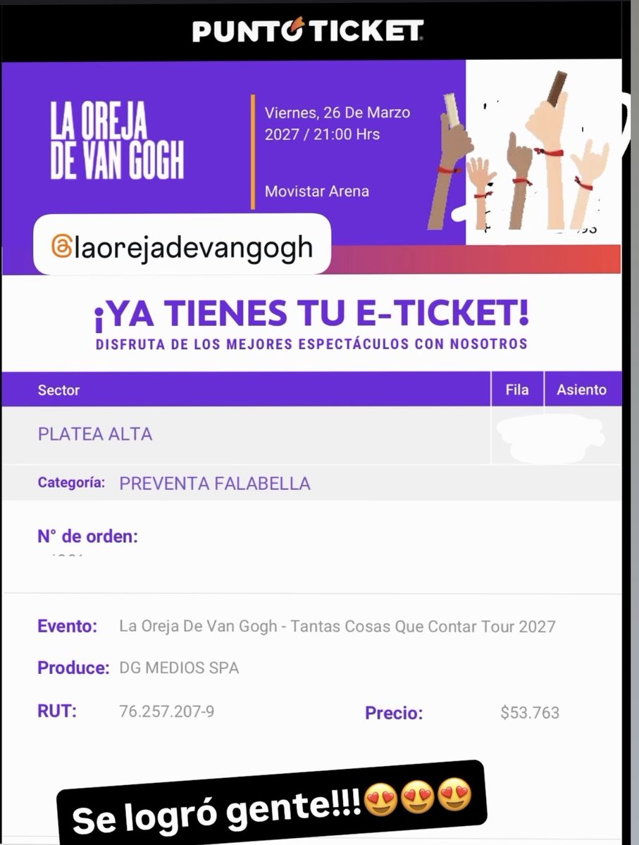 lalo_rod's tweet photo. Después de años al fin nos encontraremos @laorejadevgogh en Chile el 26 de marzo ❤️
Mi yo adolescente está feliz!!! #Laorejadevangogh #Chile #Amaia https://t.co/CB8iTqxD6w