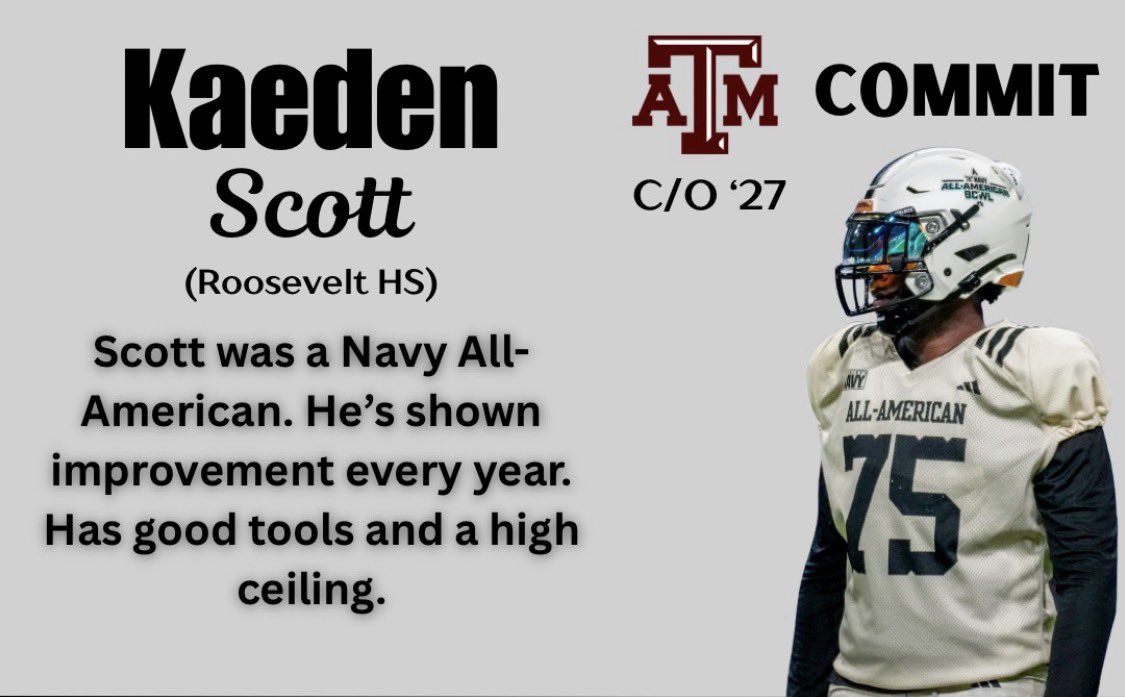 AggieStewie's tweet photo. ‘27 Maroon Goon commits from the state of TX, @Kennedybrown75 @DJayGoing @KaedenScott817
#GigEm https://t.co/O49rEzVgfk
