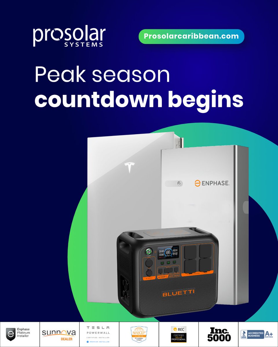 ProSolarAmerica's tweet photo. August is the last full month to get your home ready.
Book your free consultation this week.
340.201.4752
https://t.co/QsP3B97DKp
#HurricaneSeason2026 #USVI #StThomas #SolarPower #BatteryBackup #ProSolarCaribbean #HurricanePrep #VirginIslands https://t.co/NfG0eaywbK
