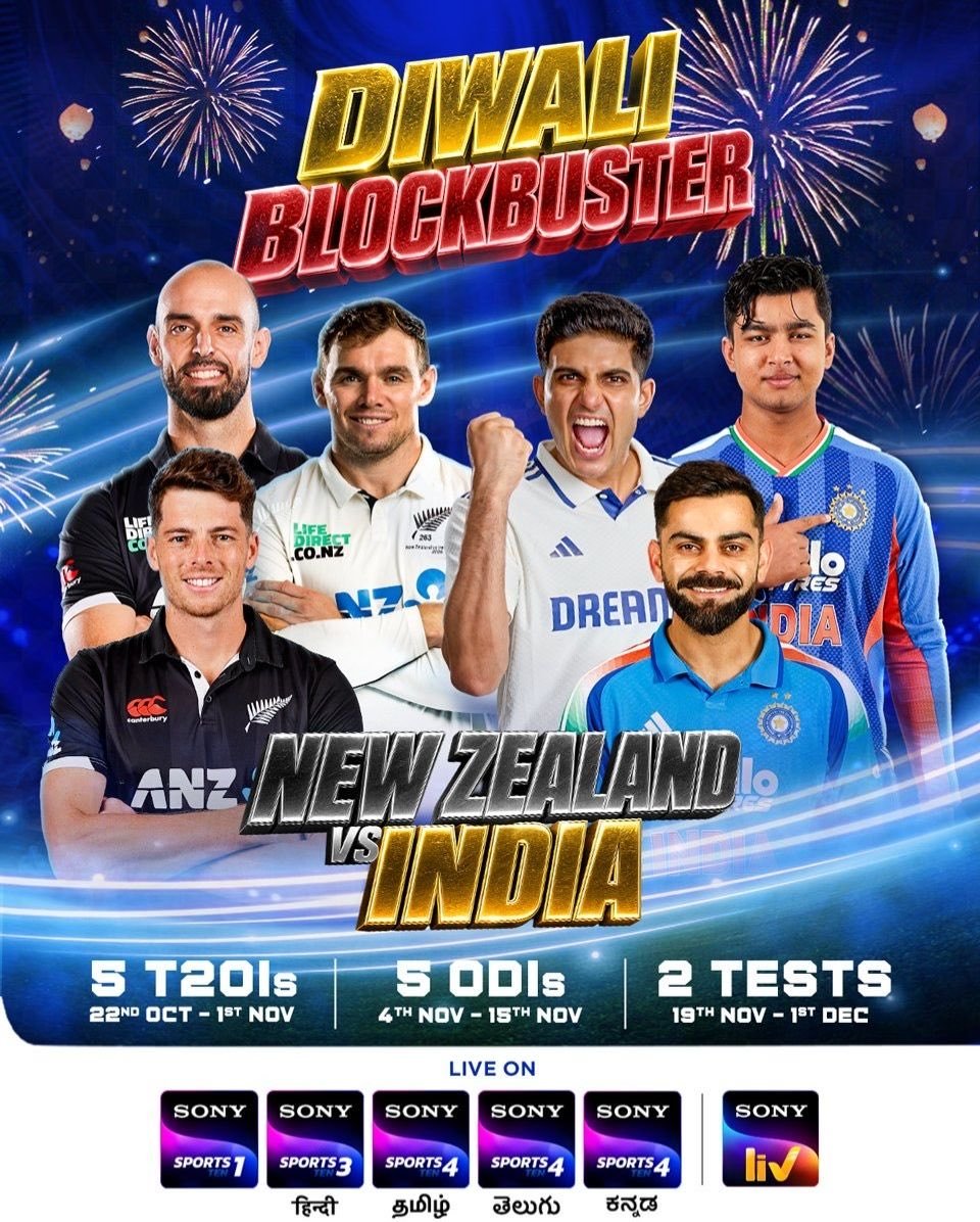 dbharatlive's tweet photo. India tour of New Zealand poster.

#INDvsNZ #TeamIndia #Cricket #NewZealand #SportsNews https://t.co/crjs6YQqO3