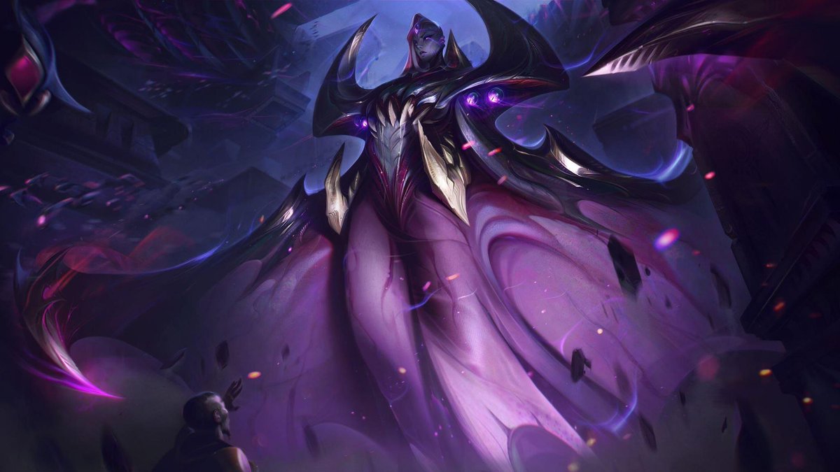 RiotAugust's tweet photo. Bel'Veth is currently one of the strongest late game champs in League, similar to Kayle and ASol. Her playrate has increased 2-3x and we're seeing her winrate go up by the day. She was winning ~46% of her high MMR games on 7/28 and that number has increased to ~51% in 5 days.

Her power is likely to keep increasing over the patch as players optimize so we're nerfing her scaling a bit.

HP Growth: 110 >>> 105
R Total AS Buff: 5/15/25% >>> 6/13/20%