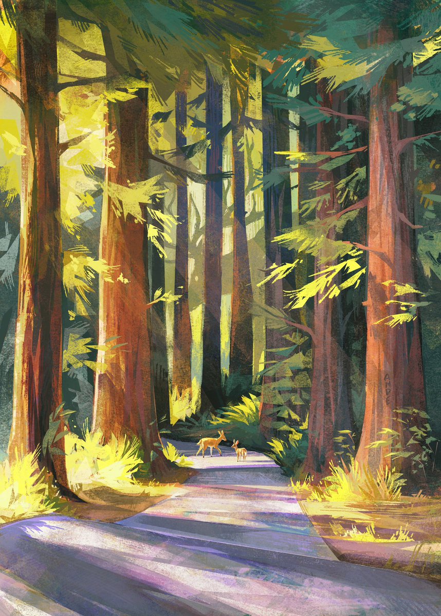 andewitt_art's tweet photo. let’s explore the enchanted redwood forest with mama https://t.co/NwQvYhL9Om