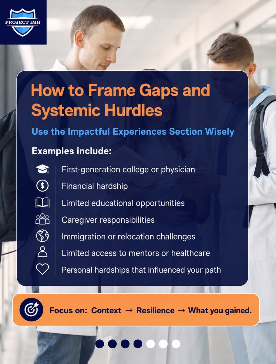 ProjectImg's tweet photo. The ERAS Experiences section is more than a checklist it’s your opportunity to tell the story behind your journey. As an IMG, every experience should demonstrate not only what you’ve done, but how you’ve grown as a future physician.

Remember, residency programs are looking beyond a long CV. They want applicants who are reflective, resilient, and prepared to contribute to their teams.

Here you will find:
-How to select your 10 ERAS experiences strategically
-How to write compelling “Most Meaningful Experience” reflections
-When and how to use the Impactful Experiences section
-Powerful action verbs that strengthen your application
-A final checklist before submitting ERAS

Keep in mind: your experiences shouldn’t simply describe your responsibilities they should reveal your growth, values, and the physician you’re becoming.

Save this post for your ERAS preparation, and share it with a fellow IMG applying this season.

#IMG #ERAS #ERAS2027 #ResidencyMatch #InternalMedicine #MedicalResidency #USMLE #MedicalEducation #FuturePhysician #ResidencyApplication #IMGJourney #Match2027