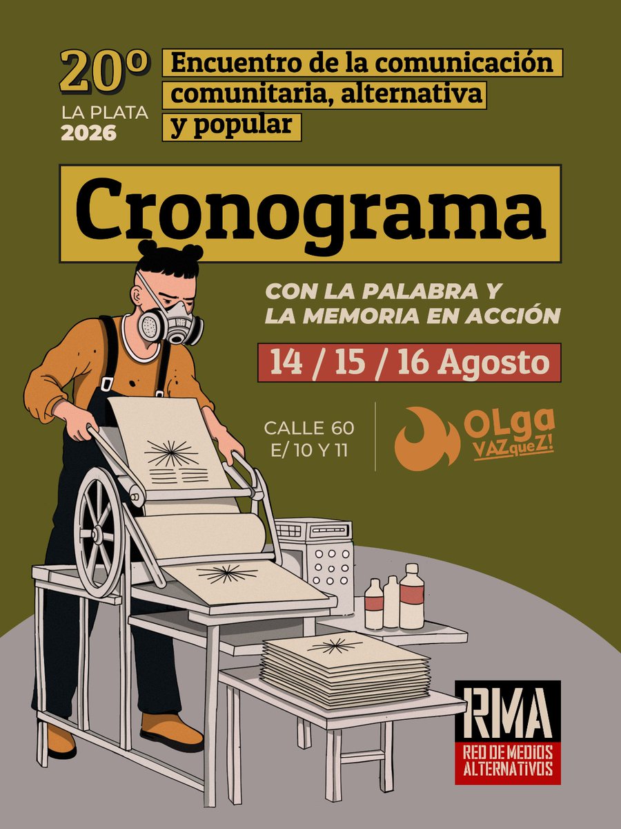 Red__Accion's tweet photo. 📢 Ya tenemos el cronograma el 20º Encuentro de la Comunicación Comunitaria, Alternativa y Popular en La Plata .14, 15 y 16 de agosto
📍Olga Vazquez (calle 10 y 60) Queremos contarles todos los talleres, conversatorios y paneles que se darán https://t.co/kHKr9rPz3z