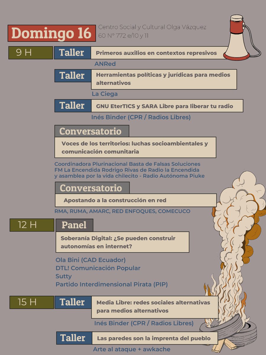 Red__Accion's tweet photo. 📢 Ya tenemos el cronograma el 20º Encuentro de la Comunicación Comunitaria, Alternativa y Popular en La Plata .14, 15 y 16 de agosto
📍Olga Vazquez (calle 10 y 60) Queremos contarles todos los talleres, conversatorios y paneles que se darán https://t.co/kHKr9rPz3z
