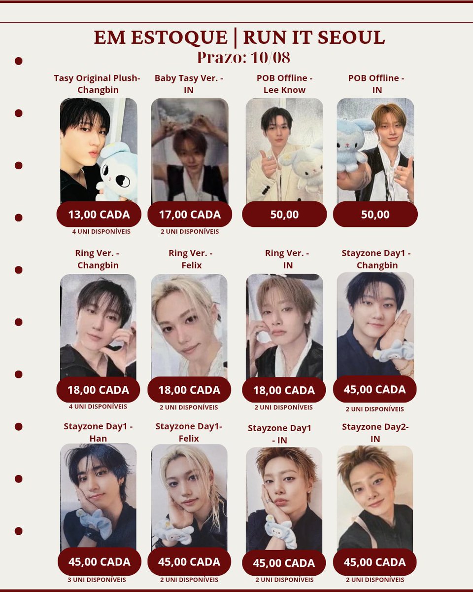 megaversecegs's tweet photo. ☆ MEGAESTOQUE #AGOSTO ☆

 Valores na imagem + freteS
> Todos os photocards a partir da pob offline do Changbin estão com ‼️ 5,00 ‼️ reais de desconto.
Não precisa sair tudo! 
> Aceitamos pix e cartão (com taxas)
Prazo: 10/08 ou 15/08

Interessados responder abaixo ⬇️ #StrayKids https://t.co/hOwS4CPk6u