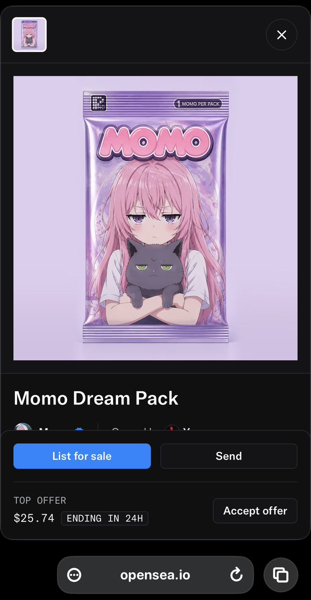 Wizzird's tweet photo. Minted @momoyumemi 

The little dream found her way into my wallet 

Congrats to the team and thanks @tessonchain for the collab with GrindX https://t.co/4lwRD6k3Pj