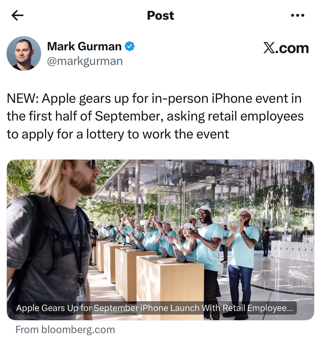 AnxiousHolly's tweet photo. Apple has announced that their event this year will be IN PERSON 

no more pre recorded events 🤩 https://t.co/fLGRKExq4Z