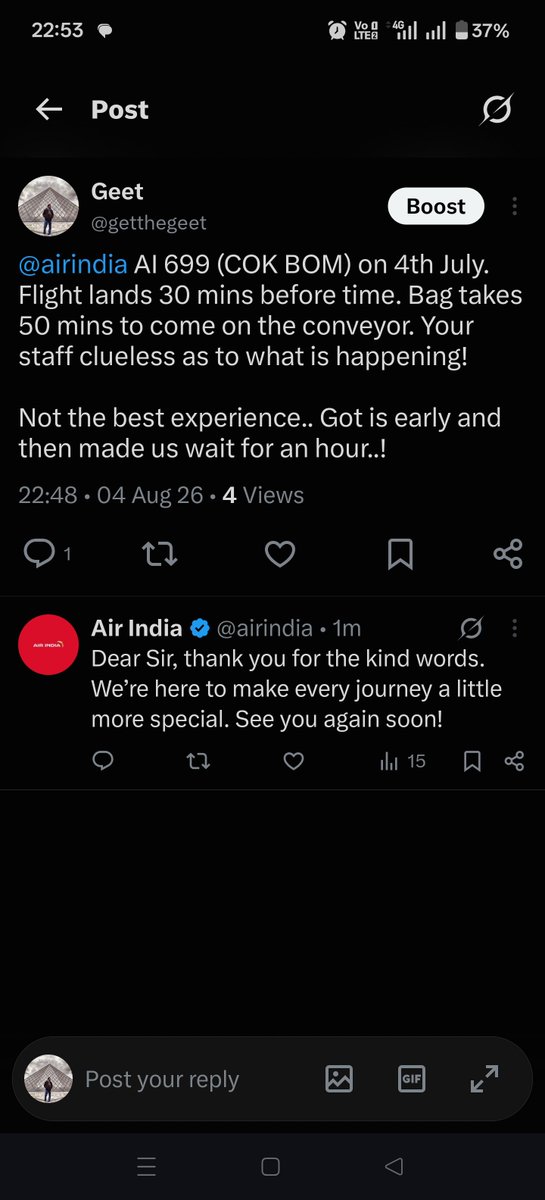 getthegeet's tweet photo. @airindia 

Fire your social media agency right now!
Absolutely brainless

@TataCompanies https://t.co/SlvaYMW6jY