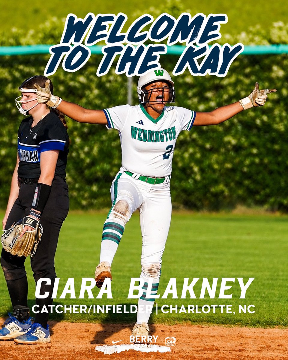 BerrySoftball's tweet photo. WELCOME TO THE KAY, CIARA 💙 🥎 

📍 Charlotte, NC
🥎 Catcher/Infielder

#Team18 | #WeAllRow https://t.co/xsEY1EmGKP