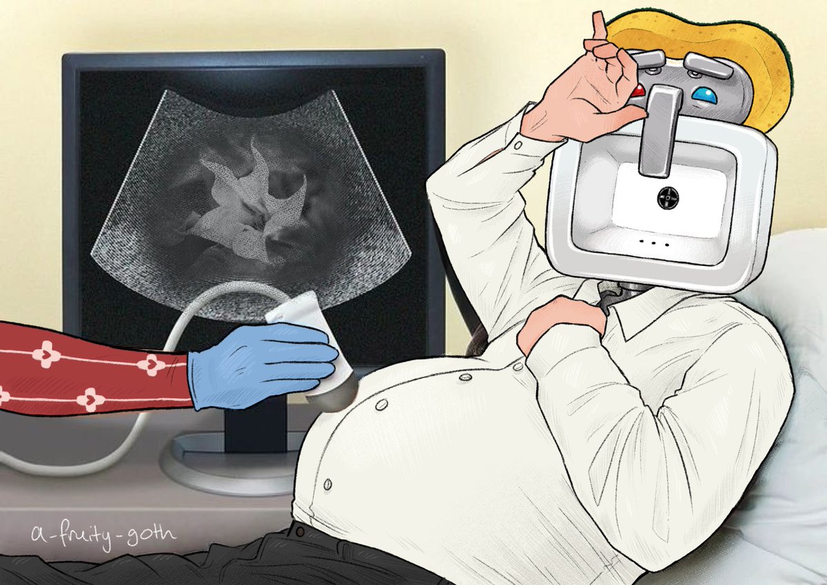 a_fruity_goth's tweet photo. I promised I'd draw him pregnant so here it is, the most cursed thing I've ever drawn 

If this goes viral over all my other art I quit 😭 

#dateeverything https://t.co/ezMUZ7o2ZA