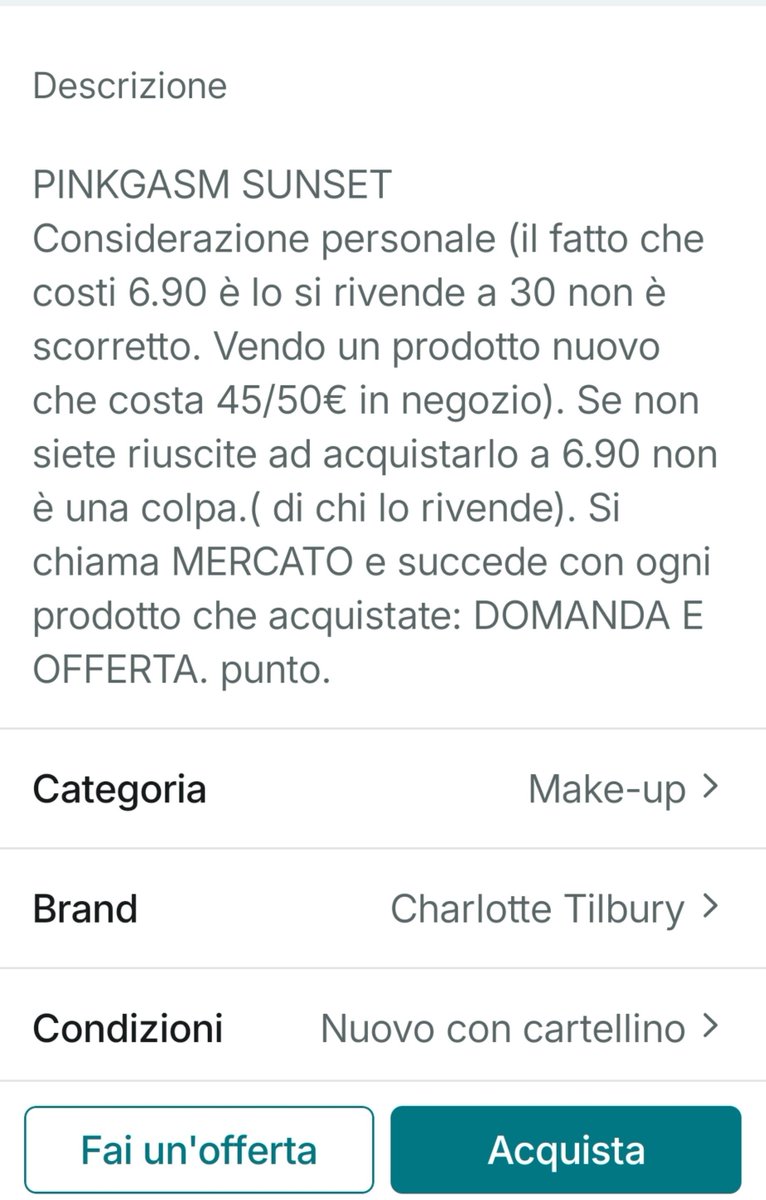 _anitram__'s tweet photo. considerazione personale, mi fate altamente vomitare.
Avete tolto la possibilità di comprare un buon trucco a poco prezzo in questa economia a tantissime persone solo per il vostro schifoso lucro.
La gente su questo pianeta si merita l'estinzione https://t.co/3arDgoQDf7