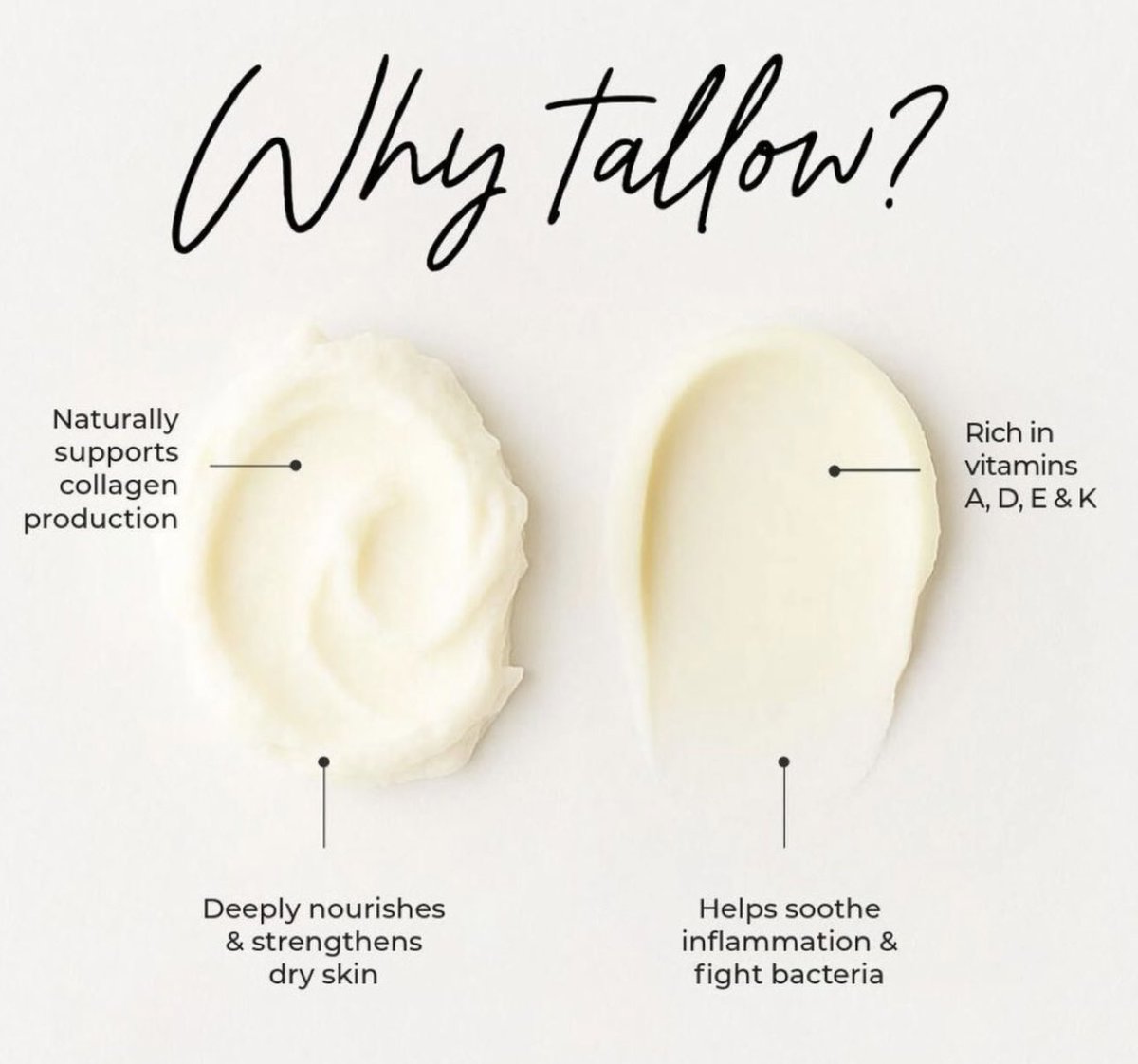 HappySoulStore's tweet photo. Why choose beef tallow skincare? We handmade all our tallow balms in house in small batches made from fresh farm fresh organic grass fed and grass finished tallow #skincare #tallow #beeftallow #moisturizer #tallowskincare https://t.co/mvtIm59yJU